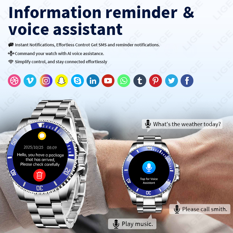 Montre connectée de luxe LIGE  - Korean Luxury Lifestyle avis et prix